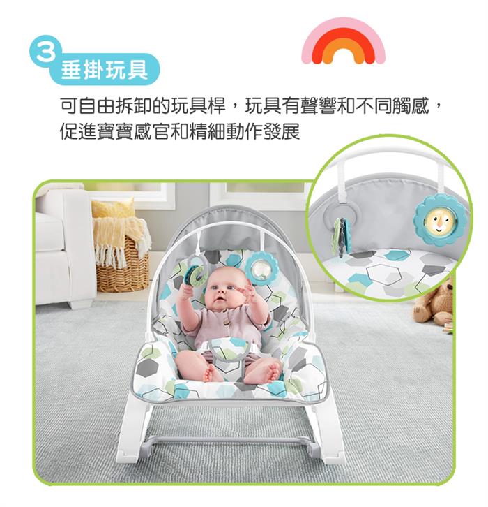(出租)【Fisher Price 費雪】可折疊繽紛躺椅(幾何)