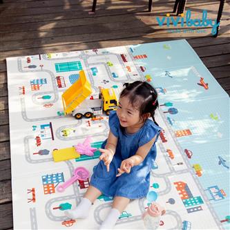 【VIVIBABY】加厚升級款 摺疊式XPE無毒雙面遊戲地墊/兒童地墊/爬行墊(外銷日本款式/雙面花色)