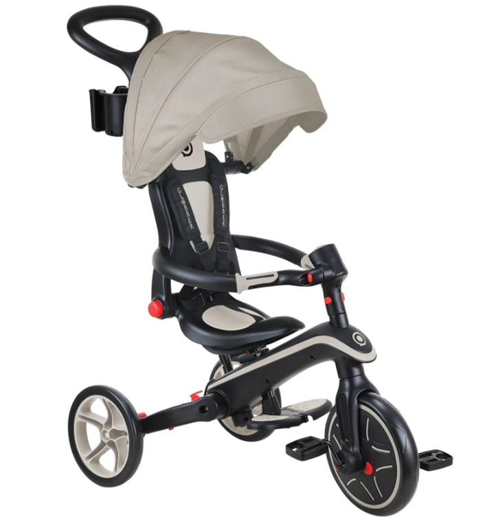 (全新品特價)法國 GLOBBER 哥輪步 TRIKE四合1多功能3輪推車摺疊版(燕麥奶茶)
